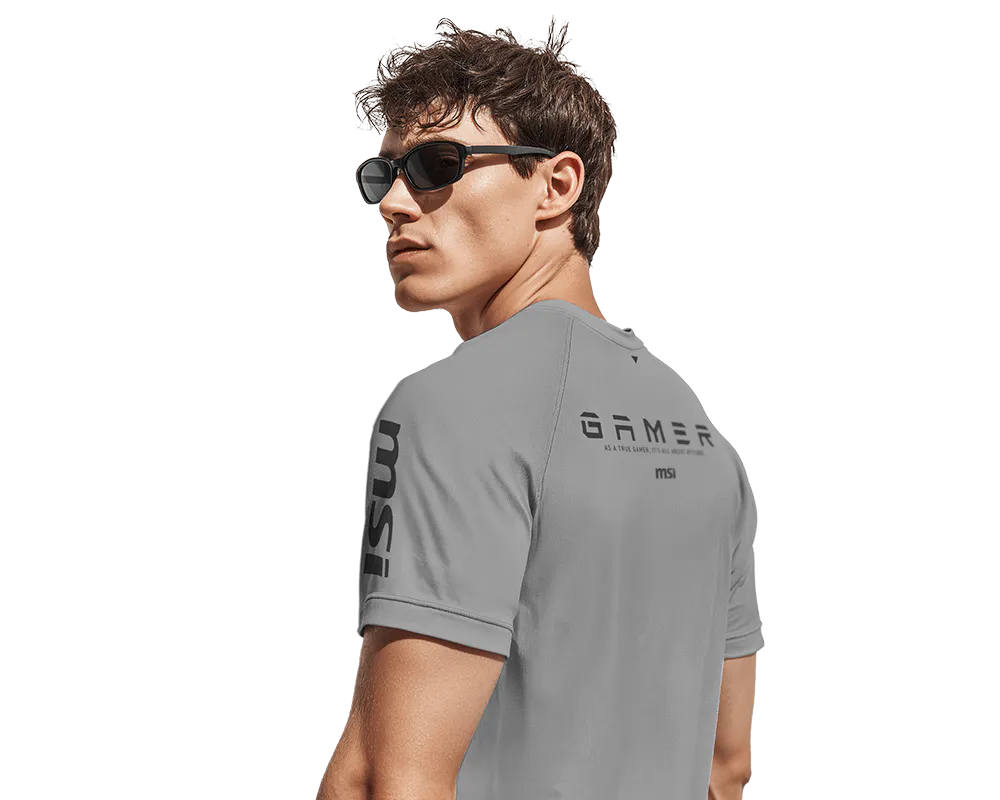 Gamer Series Wicking Raglan T-shirt Light Gray - Rozmiar M - Image 2